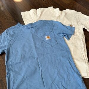 Carhartt Blue and Cream Pocket Tees